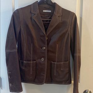 Brown leather jacket